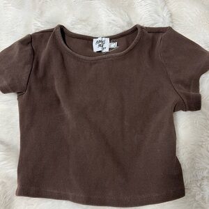 Princess Polly Brown Cropped Tee Short Sleeve